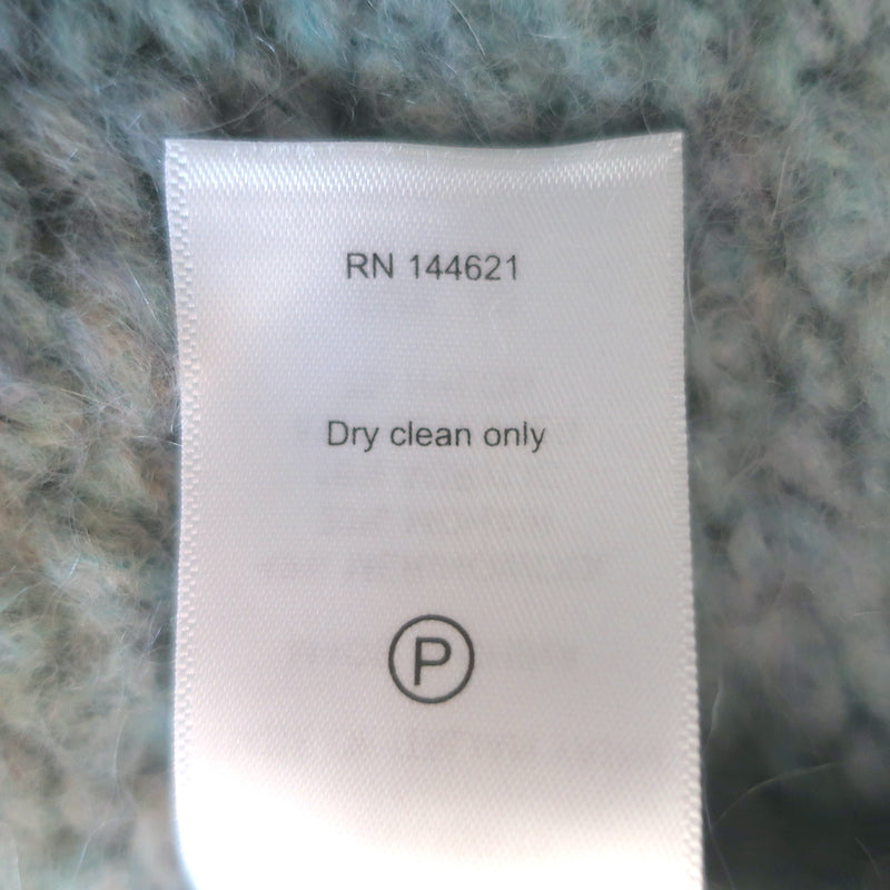 R13 Boucle Crewneck Sweater Light Blue Size Extra Small Oversize Pullover NEW