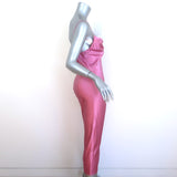 Fleur du Mal Cowl Neck Midi Slip Dress Rosette Silk Satin Size Extra Small