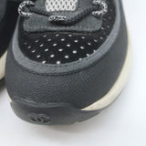 Chanel 22B CC Quilted-Heel Mixed Media Low Top Sneakers Black/Gray Size 35.5