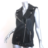 MICHAEL Michael Kors Leather Moto Vest Black Size Extra Small
