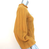 Ulla Johnson Dionne Cashmere Sweater Mustard Pointelle Knit Size Small