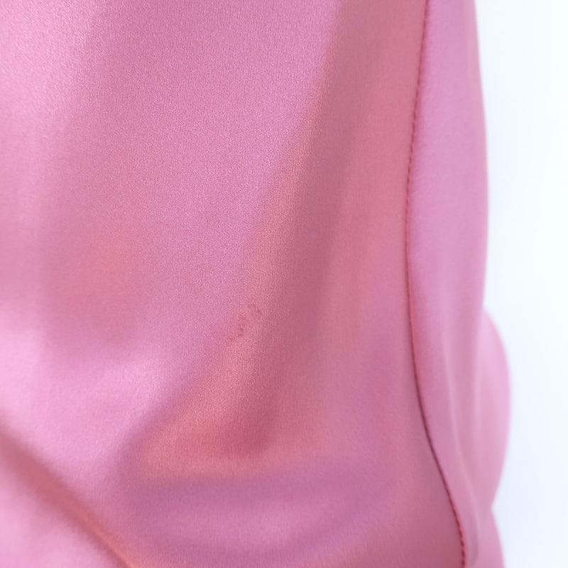 Fleur du Mal Cowl Neck Midi Slip Dress Rosette Silk Satin Size Extra Small
