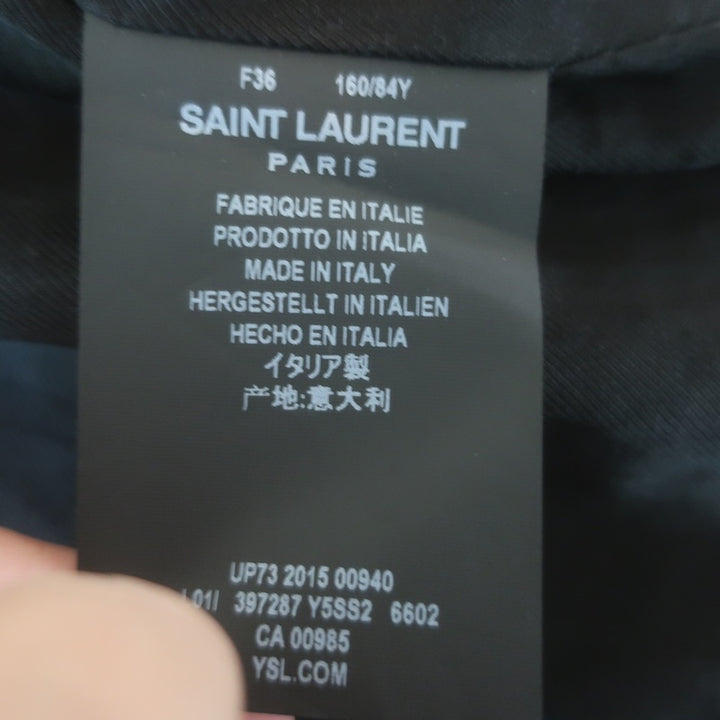 Saint Laurent Classic Washed Leather Motorcycle Jacket Rose Poudre Size 36