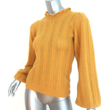Ulla Johnson Dionne Cashmere Sweater Mustard Pointelle Knit Size Small