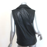 MICHAEL Michael Kors Leather Moto Vest Black Size Extra Small