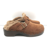 RE/DONE 70s Shearling Clogs Brown Suede Size 38