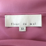 Fleur du Mal Cowl Neck Midi Slip Dress Rosette Silk Satin Size Extra Small