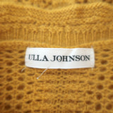Ulla Johnson Dionne Cashmere Sweater Mustard Pointelle Knit Size Small