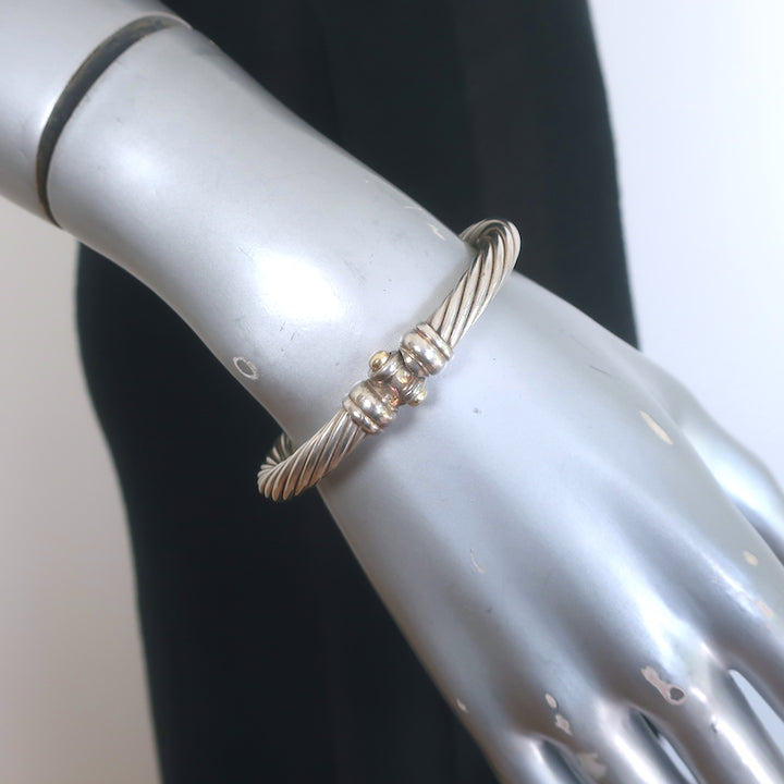 David Yurman Mother of Pearl Cable Watch Sterling Silver &amp; 14k Gold