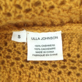 Ulla Johnson Dionne Cashmere Sweater Mustard Pointelle Knit Size Small
