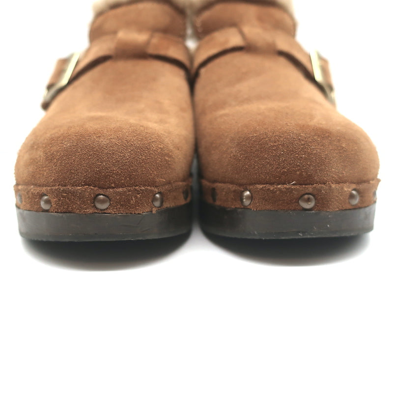 RE/DONE 70s Shearling Clogs Brown Suede Size 38