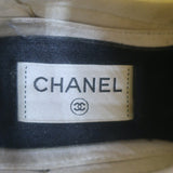 Chanel 22B CC Quilted-Heel Mixed Media Low Top Sneakers Black/Gray Size 35.5