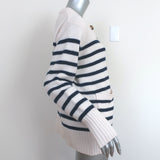 La Ligne Marin Striped Cardigan Cream/Navy Wool-Cashmere Size Extra Small