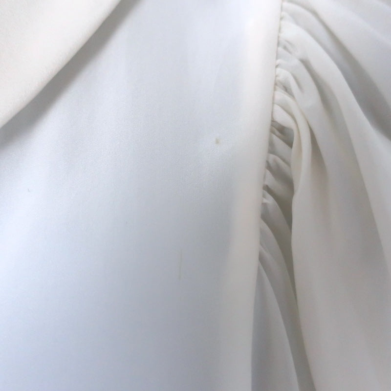 Fendi Flutter Sleeve Button-Up Blouse Ivory Silk Size 38