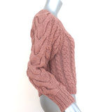 Ulla Johnson Niva Cable Knit Sweater Rosewood Pink Cotton Size Petite/Small NEW