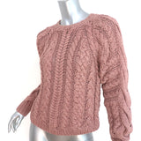 Ulla Johnson Niva Cable Knit Sweater Rosewood Pink Cotton Size Petite/Small NEW