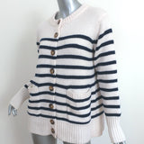 La Ligne Marin Striped Cardigan Cream/Navy Wool-Cashmere Size Extra Small