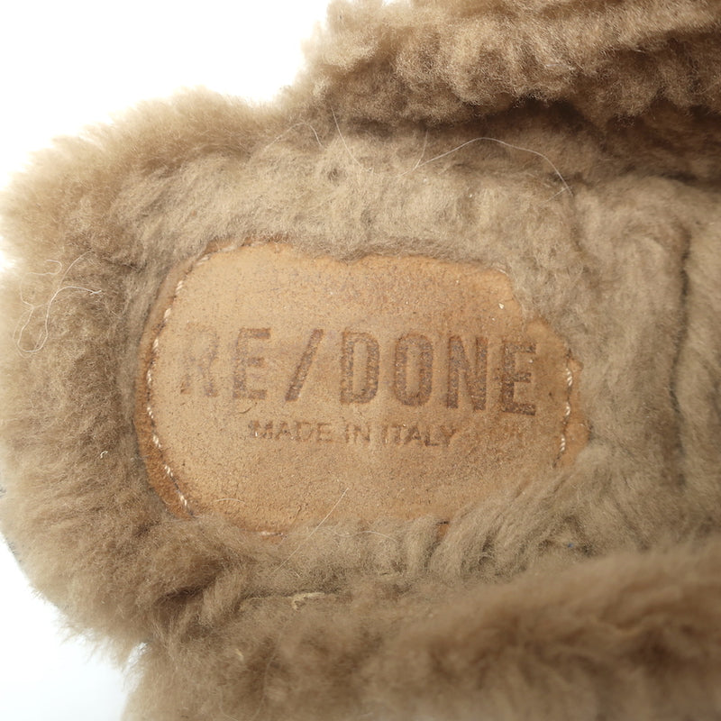 RE/DONE 70s Shearling Clogs Brown Suede Size 38
