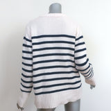 La Ligne Marin Striped Cardigan Cream/Navy Wool-Cashmere Size Extra Small