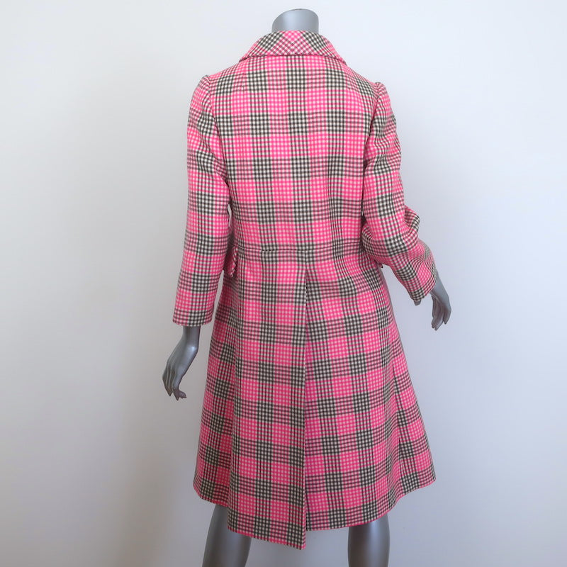 Vintage I. Magnin &amp; Co. Double Breasted Checked Coat Pink Size 6