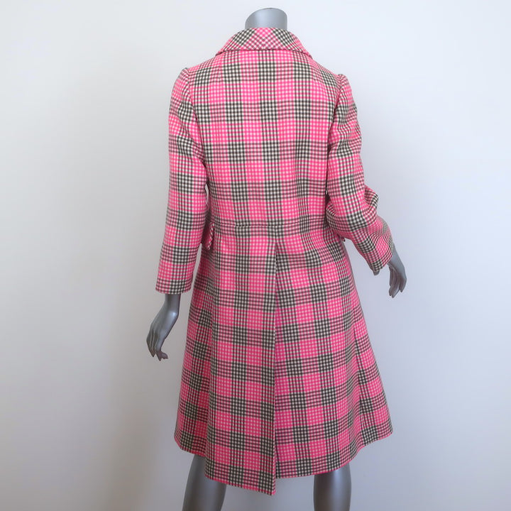 Vintage I. Magnin &amp; Co. Double Breasted Checked Coat Pink Size 6