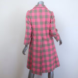 Vintage I. Magnin & Co. Double Breasted Checked Coat Pink Size 6