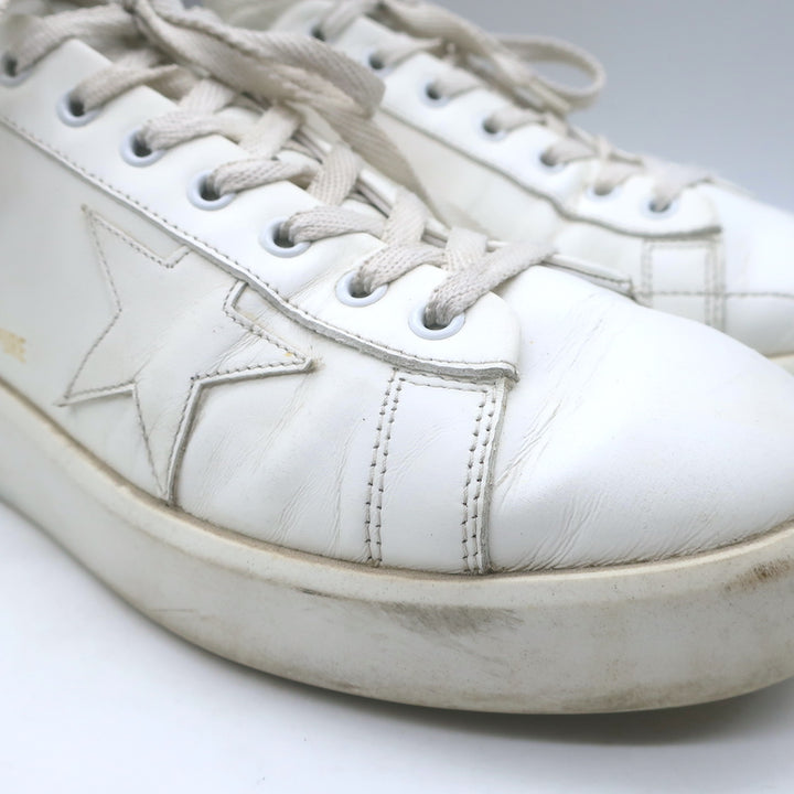 Golden Goose Purestar Low Top Sneakers White &amp; Black Leather Size 43