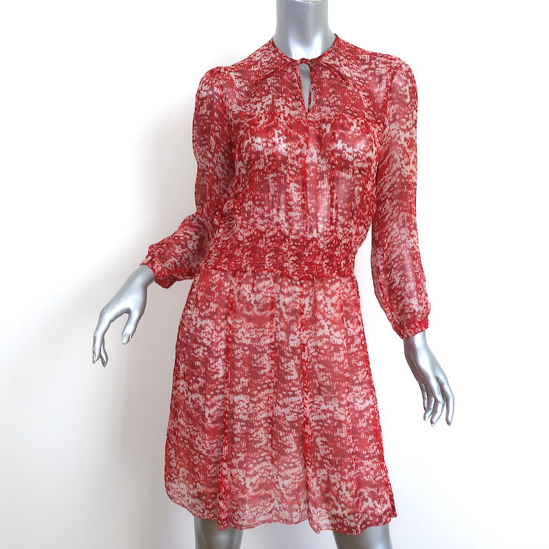 isabel marant silk chiffon dress Gorgeous Isabel Marant Silk Chiffon Printed Long Sleeve Dress FR 42 = US 8/10