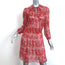 Isabel Marant Etoile Danzig Mini Dress Red Printed Chiffon Size 38