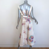 Zimmermann Jude Floral Print Overalls Cream Linen Size 1
