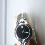 Movado Amorosa Black Dial Watch Stainless Steel