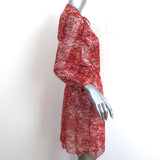 Isabel Marant Etoile Danzig Mini Dress Red Printed Chiffon Size 38