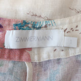 Zimmermann Jude Floral Print Overalls Cream Linen Size 1