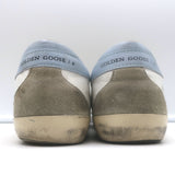 Golden Goose Superstar sneakers in white and blue leather, authentic and pre-owned, gently worn
