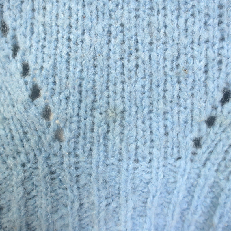 Isabel Marant Etoile Shields Pointelle Knit Sweater Blue Alpaca-Blend Size 36