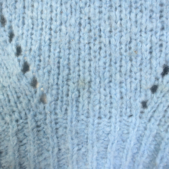 Isabel Marant Etoile Shields Pointelle Knit Sweater Blue Alpaca-Blend Size 36