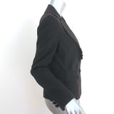 Moschino Cheap and Chic Scalloped Blazer Dark Brown Wool Size 44 Two-Button Jacket
