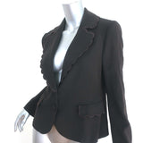 Moschino Cheap and Chic Scalloped Blazer Dark Brown Wool Size 44 Two-Button Jacket