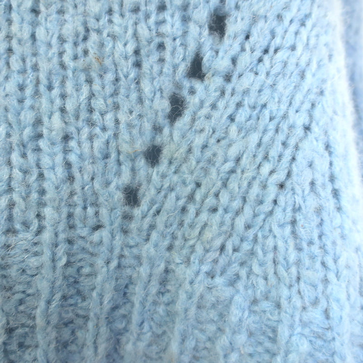 Isabel Marant Etoile Shields Pointelle Knit Sweater Blue Alpaca-Blend Size 36