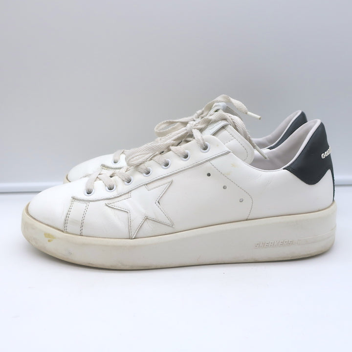 Golden Goose Purestar Low Top Sneakers White &amp; Black Leather Size 43