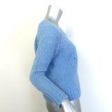 Isabel Marant Etoile Shields Pointelle Knit Sweater Blue Alpaca-Blend Size 36