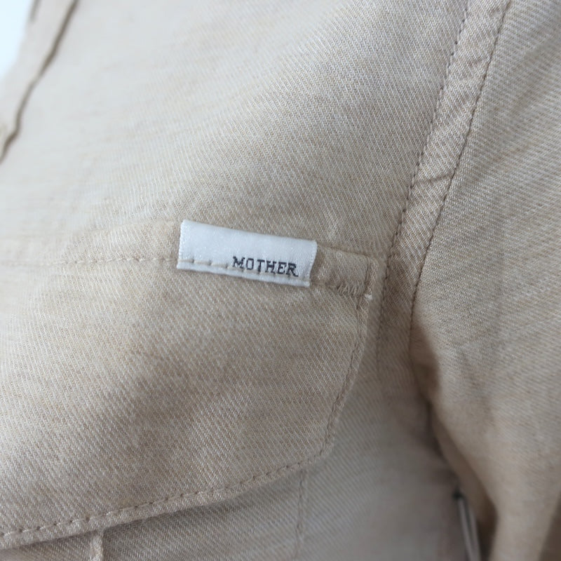 MOTHER The Cadet Button-Down Shirt Sahara Sand Cotton Size Extra Small NEW