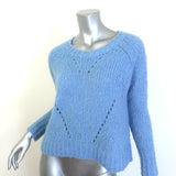 Isabel Marant Etoile Shields Pointelle Knit Sweater Blue Alpaca-Blend Size 36