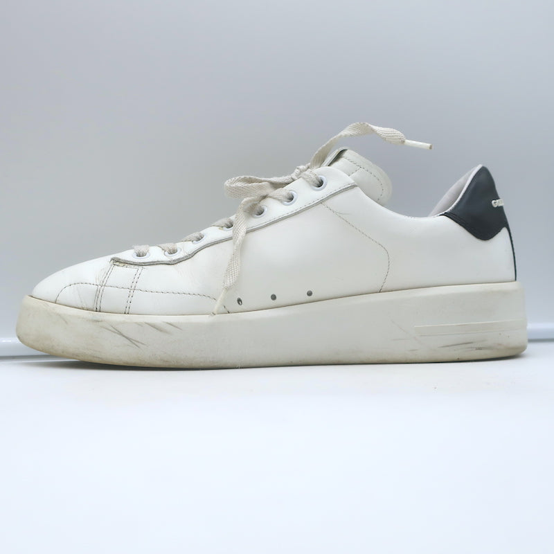 Golden Goose Purestar Low Top Sneakers White &amp; Black Leather Size 43