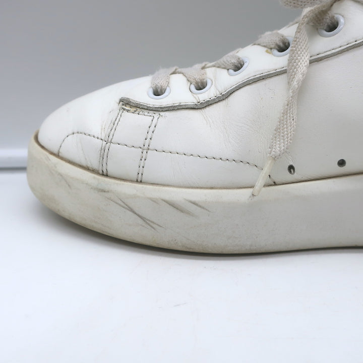 Golden Goose Purestar Low Top Sneakers White &amp; Black Leather Size 43