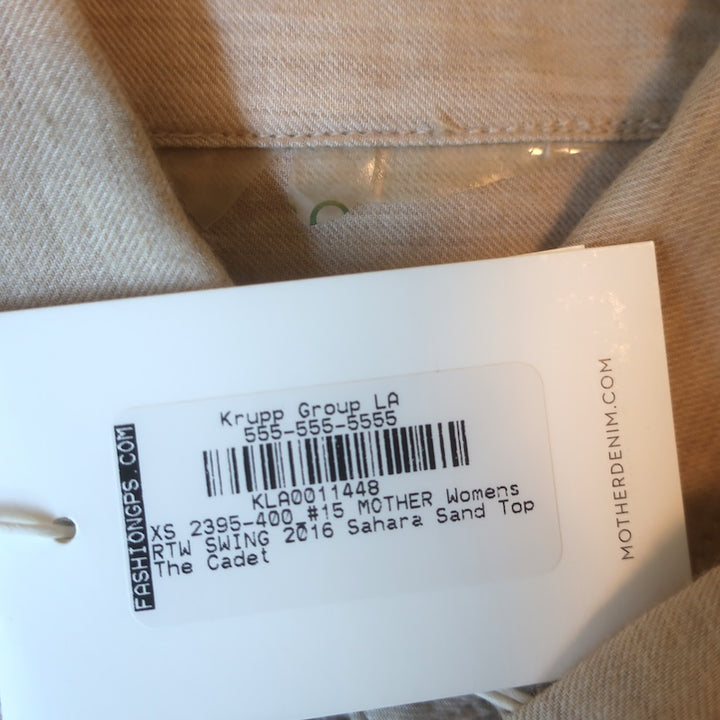 MOTHER The Cadet Button-Down Shirt Sahara Sand Cotton Size Extra Small NEW