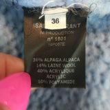 Isabel Marant Etoile Shields Pointelle Knit Sweater Blue Alpaca-Blend Size 36