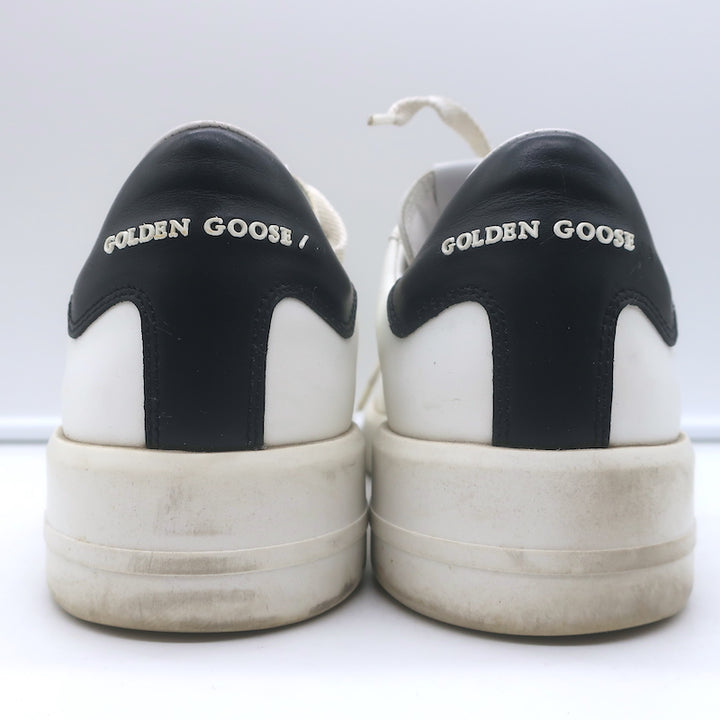 Golden Goose Purestar Low Top Sneakers White &amp; Black Leather Size 43