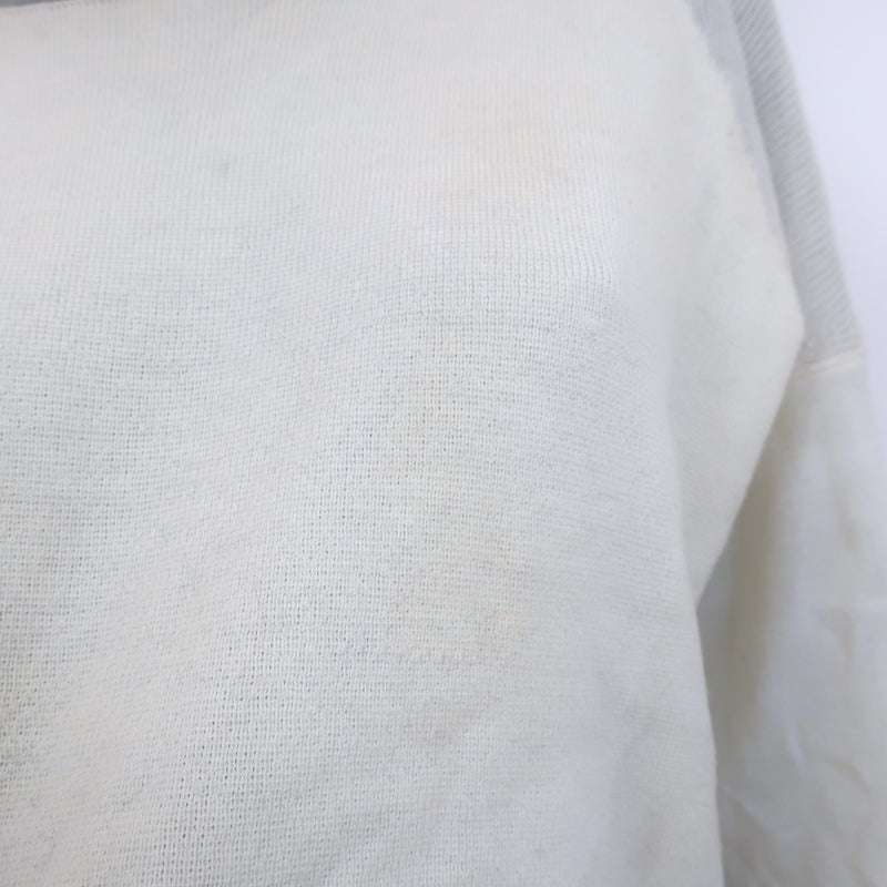 Helmut Lang Plush Mixed Knit Sweater Ivory Wool Size Petite