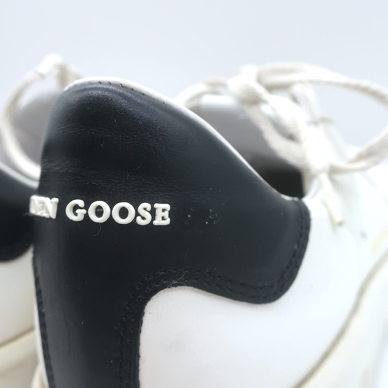 Golden Goose Purestar Low Top Sneakers White &amp; Black Leather Size 43